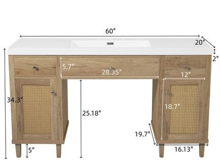 Bathroom Vanity With Sink, Spacious Storage Cabinet