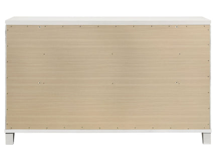 9 Drawer Dresser Cabinet With Picture Framed Fronts - White