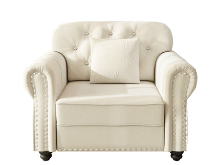 Upholstered Sofa With Nailhead Trim And Rolled Armrests
