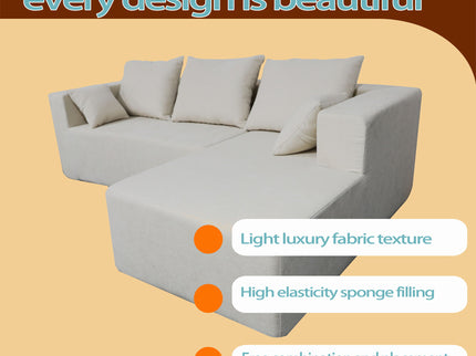 Modular Corner Sofa With Soft Fabric