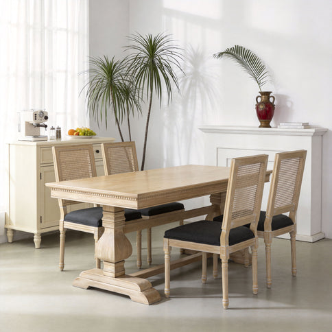 Dining Chairs With Square Back (Set of 2)