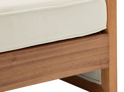 Modern 3 Seater Sofa With Wood Armrests