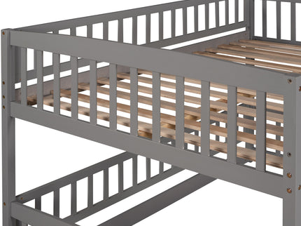 Low Bunk Bed With Slide, Fence And Ladder