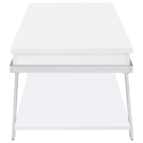 Briana - 2 Piece Coffee And End Table Set With Lift Top Legs - Gloss White