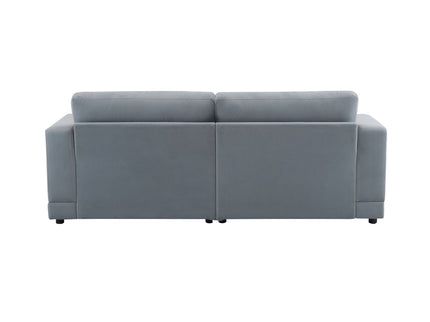 Modern Square Arm Sofa With Soft Fabric Upholstery, Deep Cushions