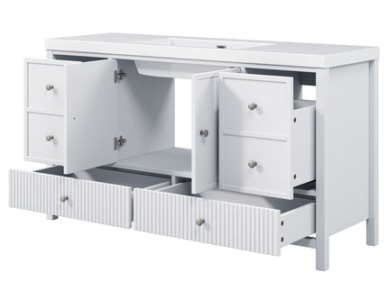Bathroom Vanity With Separate Sink, Soft Close Doors And 4 Drawers