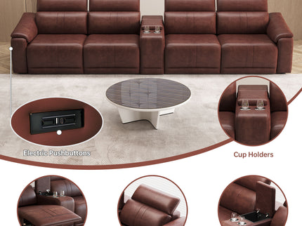 Modular Sofa With Recliners And Cup Holders Sectional Set