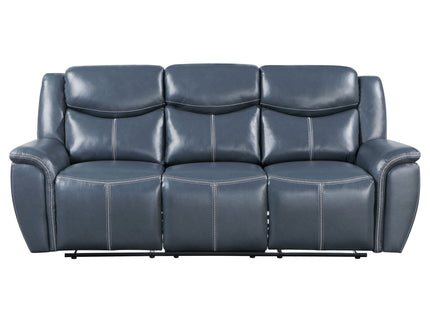 Stanwicke - Motion Reclining Sofa With Drop Down Table - Blue