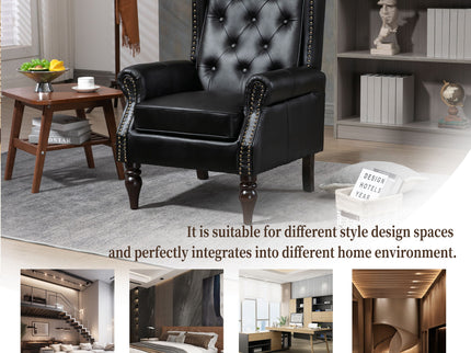 Modern Accent Armchair With Sturdy Wood Legs