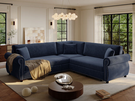 L-Shaped Sofa Couch With Pull-Out Bed