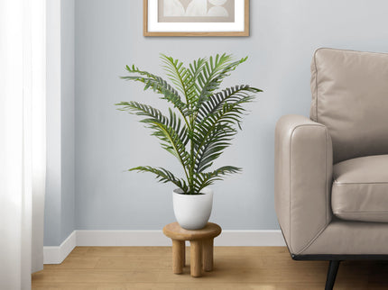 28" Tall, Artificial Plant, Palm Tree, Indoor, Faux, Fake, Floor, Greenery, Potted, Real Touch, Decorative - Green / White