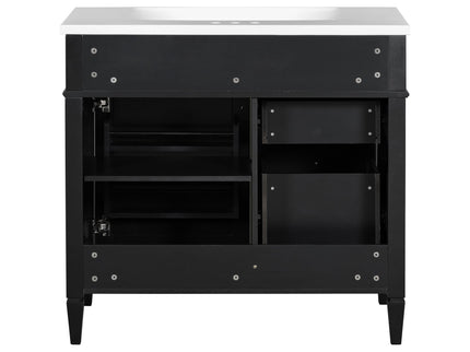 Bathroom Vanity With Top Sink, Storage Cabinet With 2 Drawers And Tip Out Drawer