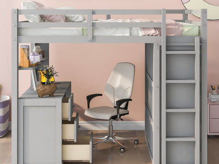 Loft Bed With Drawers, Desk, And Wardrobe