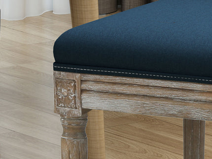 Traditional Style Dining Chair Set With Fabric Upholstery