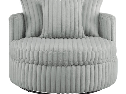 Mindy - Oversized Swivel Barrel Chair - Gray