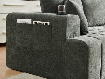 L - Shaped Sectional Sofa With Cup Holders & Side Pockets
