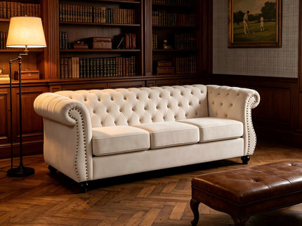 Chesterfield 3 Seater Sofa With Rolled Arms
