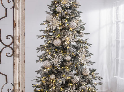 Christmas Ball Ornaments, Decorative Hanging Ball Christmas Tree Ornaments, For Holiday Party Decorations (Set of 12) - White