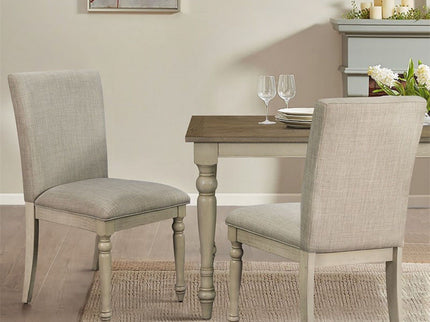 Fiona - Upholstered Dining Chair With Turned Legs (Set of 2) - Light Gray