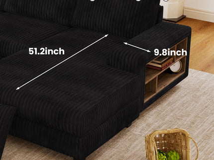 U-Shaped Convertible Sofa, 4 Seater Large Living Room Lounge