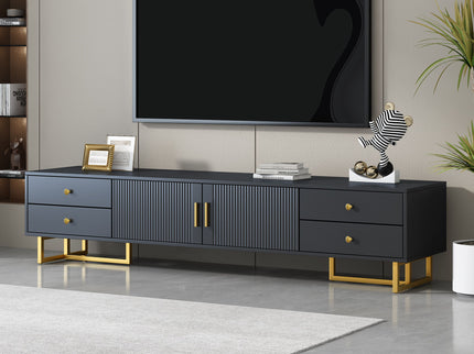TV Media Console Table, TV Stand With Storage For Living Room - Black