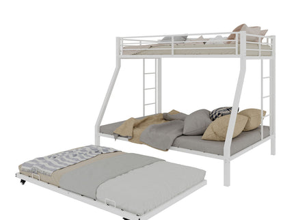 Bunk Bed For Kids, Convertible Frame With Ladders & Guardrail