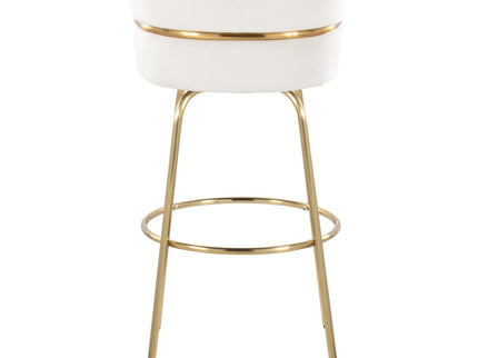 Cinch - Glam / Art Deco Fixed Height Barstool With Swivel With Round Footrest (Set of 2)
