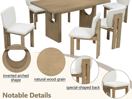 Dining Table Set For 6 With Upholstered Chairs