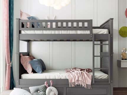 Bunk Bed With Twin Size Trundle, Guardrails