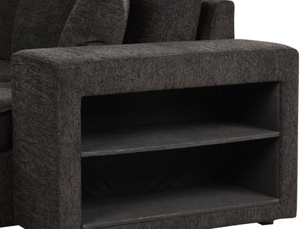 Modern L-Shape 3 Seat Reversible Sectional Couch, Pull Out Sleeper Sofa With Storage Chaise And 2 Stools For Living Room Furniture Set