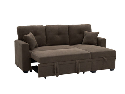 Sleeper Sectional With Pull Out Bed, Reversible Chaise