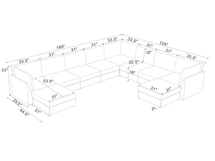 Modular Sectional With Custom Configuration