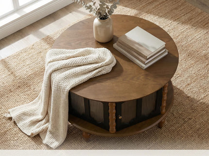 Round 3 Door Storage Coffee Table For Living Room
