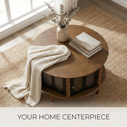 Round 3 Door Storage Coffee Table For Living Room