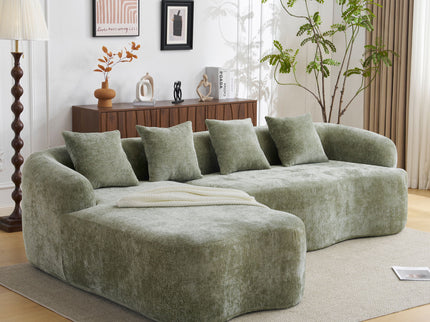 Modular L-Shape Sectional Sofa With Curved Chaise