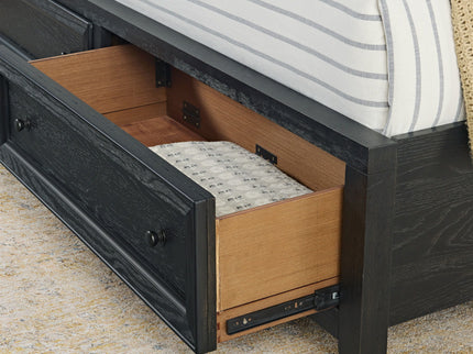 Storage Bed With Panel Headboard And Spacious Footboard Drawers