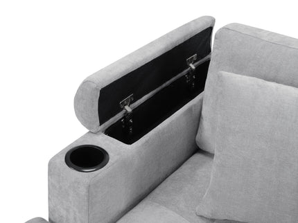 U Shaped Sectional Sofa, Corner Living Room Couch With Built In Cup Holders, Storage, USB Ports