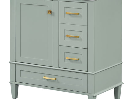 Bathroom Vanity, Modern Bathroom Cabinet With Sink Combo Set, Bathroom Storage Cabinet With A Soft Closing Door And 3 Drawers, Solid Wood Frame