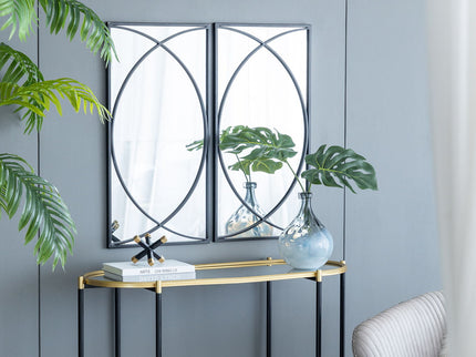 Rectangular Wall Mirrors With Frame, Home Decor For Living Room Bedroom Entryway - Black