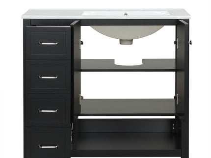 Modern Bathroom Vanity With Sink Top, 2 Doors And 2 Drawers