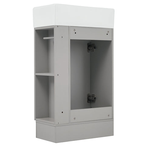 Modern Bathroom Vanity With Sink And 2 Tier Shelf