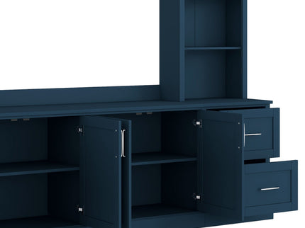 Arched Entertainment Center Wall Unit With Drawers, TV Stand
