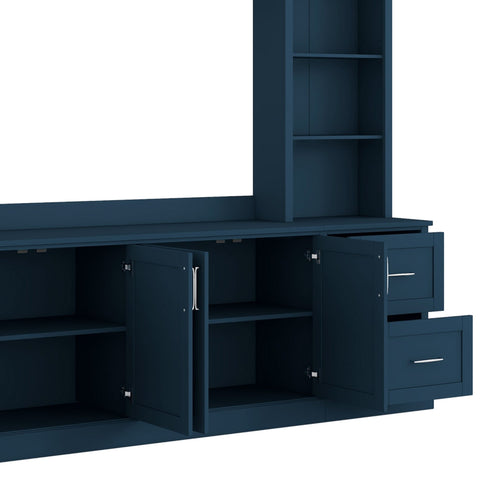 Arched Entertainment Center Wall Unit With Drawers, TV Stand