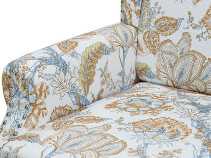 Accent Chair With Floral Upholstery And Nailhead Trim