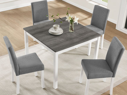 5 Piece Dining Table Set With 4 Chairs For Kitchen - Gray / White