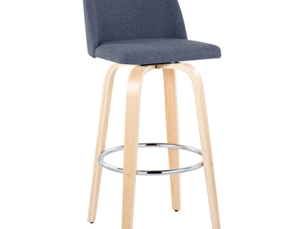 Toriano - Contemporary Fixed Height Barstool & Swivel With Round Footrest (Set of 2)
