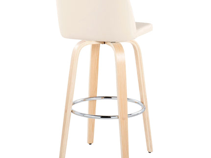 Toriano - Contemporary Fixed Height Barstool & Swivel With Round Footrest (Set of 2)