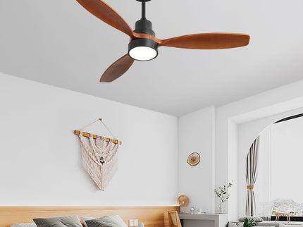 Ceiling Fan With Reversible DC Motor, LED Light, Solid Blades, Remote Control