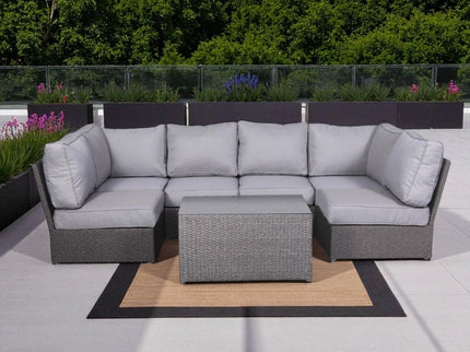 Comfortable Modern Patio Rattan Sectional Set With Cushions