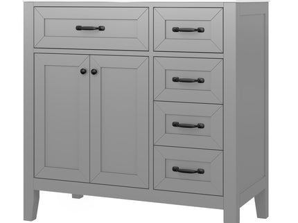 Modern Bathroom Vanity With Sink, Freestanding Design With Drawers And Doors